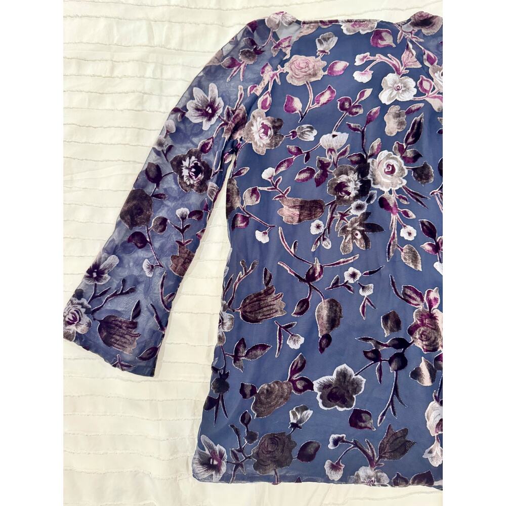 UO Burnout Velvet Floral Dress Women’s Small Whimsigoth Witchy Fairy Bell Sleeve - Picture 11 of 16